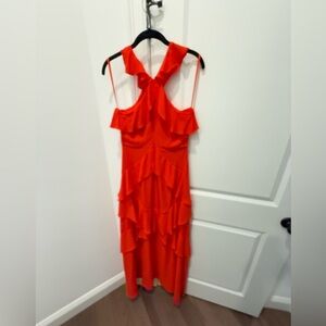 Red Dress with Ruffles